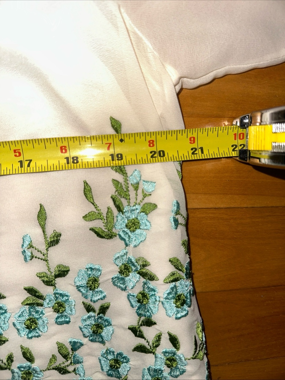 Free People Forget Me Not Embroidered Floral Blouse White Blue Boho Medium M - Picture 8 of 9